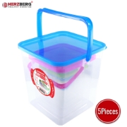 Image de Herzberg Ensemble de contenants cubiques pour aliments 5 en 1 avec poignée