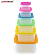 Image de Herzberg Ensemble de contenants carrés 6 en 1 pour aliments
