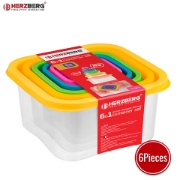 Image de Herzberg Ensemble de contenants carrés 6 en 1 pour aliments