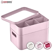 Image de Herzberg HG-OKY676: Boîte de rangement polyvalente à 2 couches Mauve