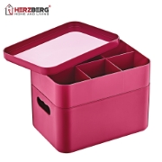 Image de Herzberg HG-OKY676: Boîte de rangement polyvalente à 2 couches Mauve