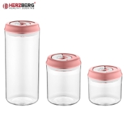 Image de HerzbergEnsemble de pots de stockage sous vide Rose