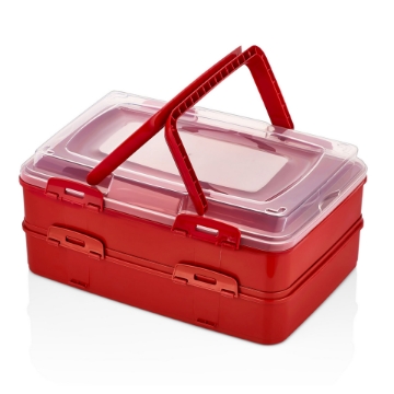 Show details for Herzberg Duplex Takeaway Pastry Carrying Box Red Picture of Herzberg Duplex Takeaway Pastry Carrying Box Red