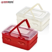 Image de Herzberg Boîte de transport de pâtisseries à emporter en duplex Rouge