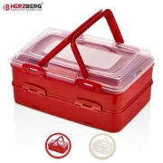 Image de Herzberg Boîte de transport de pâtisseries à emporter en duplex Rouge