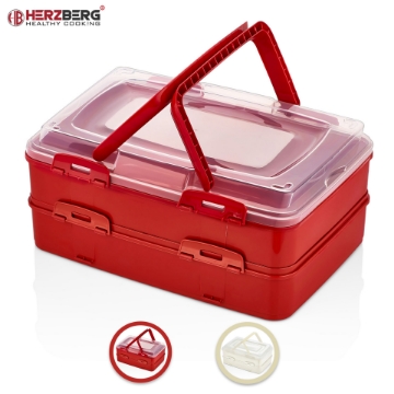 Show details for Herzberg Duplex Takeaway Pastry Carrying Box Red Picture of Herzberg Duplex Takeaway Pastry Carrying Box Red