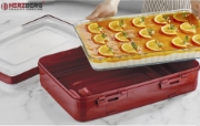 Image de Herzberg HG-L719: Boîte de transport de pâtisseries à emporter à un étage Rouge
