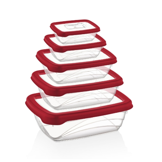 Image de Herzberg 5 Pièces Bio Saver Box Set Rouge