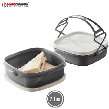 Show details for Herzberg 2-Layer Tetra Lunch Box Picture of Herzberg 2-Layer Tetra Lunch Box