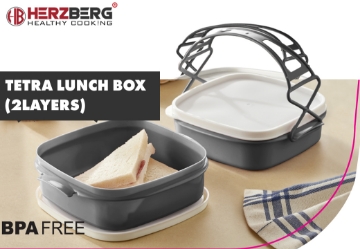 Show details for Herzberg 2-Layer Tetra Lunch Box Picture of Herzberg 2-Layer Tetra Lunch Box