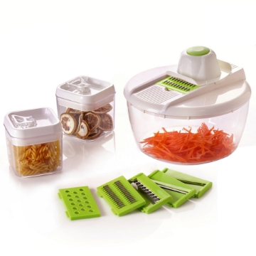 Show details for Herzberg HG-8032: Vegetable Slicer with Bowl and Storage Container Set Picture of Herzberg HG-8032: Vegetable Slicer with Bowl and Storage Container Set