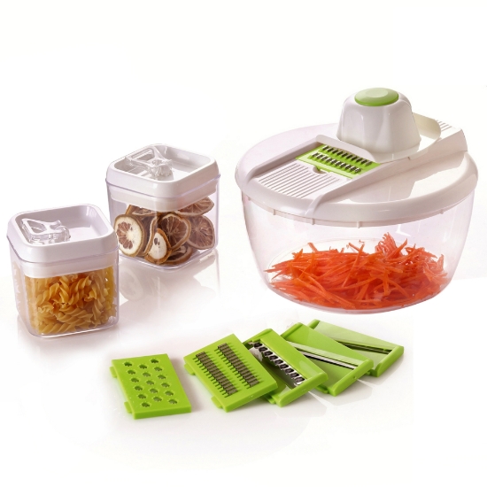 Picture of Herzberg HG-8032: Vegetable Slicer with Bowl and Storage Container Set