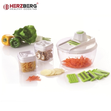 Show details for Herzberg HG-8032: Vegetable Slicer with Bowl and Storage Container Set Picture of Herzberg HG-8032: Vegetable Slicer with Bowl and Storage Container Set