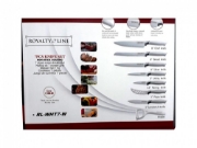 Image de Royalty Line RL-WHT7-W: Ensemble de couteaux à revêtement antiadhésif 7 pièces avec éplucheur - Blanc