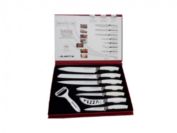 Show details for Royalty Line RL-WHT7-W: 7 Pieces of Non-Stick Coating Knives Set w/ Peeler-White Picture of Royalty Line RL-WHT7-W: 7 Pieces of Non-Stick Coating Knives Set w/ Peeler-White