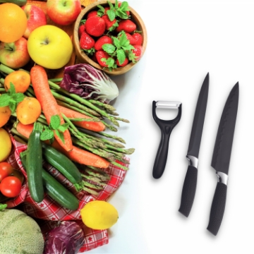 Show details for Royalty Line RL-BLK7-W: 7 Pieces Non-Stick Coating Knives Set w/ Peeler-Black Picture of Royalty Line RL-BLK7-W: 7 Pieces Non-Stick Coating Knives Set w/ Peeler-Black
