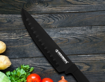 Show details for Herzberg 8 Pieces Knife Set with Acrylic Stand-Black Picture of Herzberg 8 Pieces Knife Set with Acrylic Stand-Black