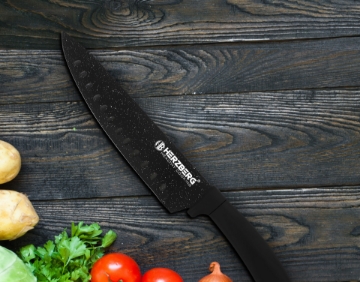 Show details for Herzberg 8 Pieces Knife Set with Acrylic Stand - Black Marble Picture of Herzberg 8 Pieces Knife Set with Acrylic Stand - Black Marble