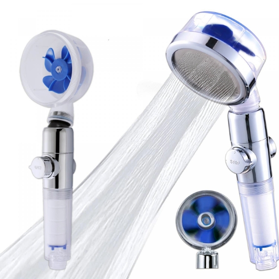 Image de Herzberg Pomme de douche Turbo Charger Matte Blue