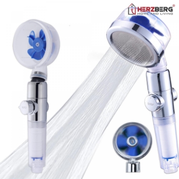 Show details for Herzberg Turbo Charger Showerhead - Matte Blue Picture of Herzberg Turbo Charger Showerhead - Matte Blue
