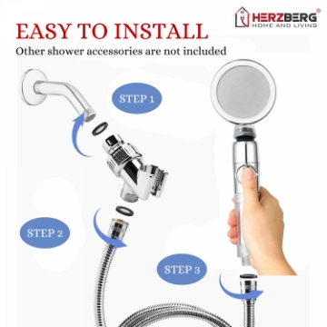 Show details for Herzberg Turbo Charger Showerhead - Matte Blue Picture of Herzberg Turbo Charger Showerhead - Matte Blue