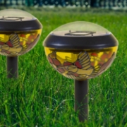 Picture of Genius Ideas Set Of 2 Solar Lamp Tiffany Design