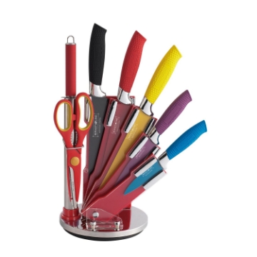 Show details for Royalty Line 8 Pieces RainbowCeramic Knife Set with Rotating Holder Stand Picture of Royalty Line 8 Pieces RainbowCeramic Knife Set with Rotating Holder Stand
