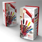 Image de Royalty Line Set de couteaux en céramique arc-en-ciel 8 pièces avec support rotatif