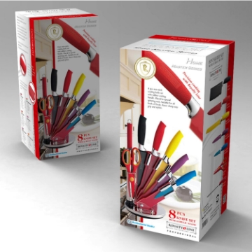 Show details for Royalty Line 8 Pieces RainbowCeramic Knife Set with Rotating Holder Stand Picture of Royalty Line 8 Pieces RainbowCeramic Knife Set with Rotating Holder Stand