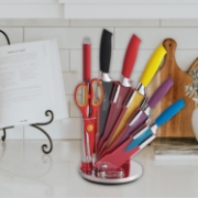 Image de Royalty Line Set de couteaux en céramique arc-en-ciel 8 pièces avec support rotatif