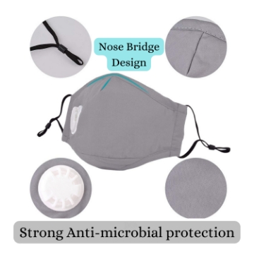 Show details for Washable Cotton Mask w/ 2 Activated Carbon Filters Picture of Washable Cotton Mask w/ 2 Activated Carbon Filters