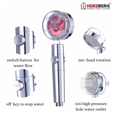Show details for Herzberg Turbo Charger Showerhead Pink Picture of Herzberg Turbo Charger Showerhead Pink