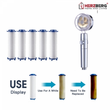 Show details for Herzberg Turbo Charger Showerhead Blue Picture of Herzberg Turbo Charger Showerhead Blue