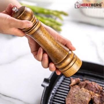 Show details for Herzberg Wooden Pepper Mill Picture of Herzberg Wooden Pepper Mill