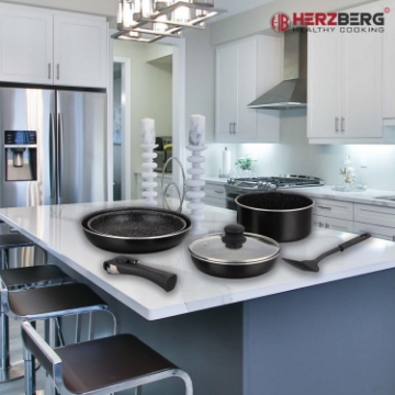 Show details for Herzberg HG-8090-7BK: 7-Pieces Marble Coated Cookware Set Picture of Herzberg HG-8090-7BK: 7-Pieces Marble Coated Cookware Set