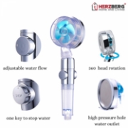 Image de Herzberg Turbo Charger Pomme de douche Bleu