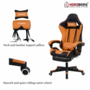 Image de Herzberg Chaise de jeu et de bureau avec repose-pieds escamotable Rouge