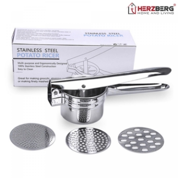 Show details for Herzberg Stainless Steel Potato Ricer Picture of Herzberg Stainless Steel Potato Ricer