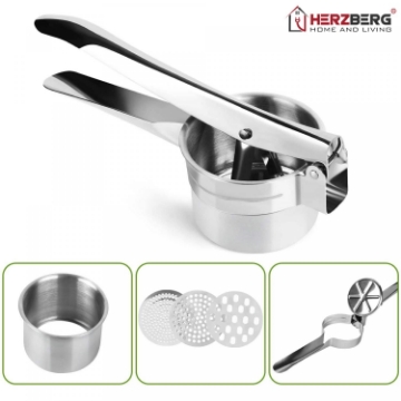 Show details for Herzberg Stainless Steel Potato Ricer Picture of Herzberg Stainless Steel Potato Ricer