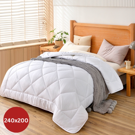 Image de Herzberg HG-24267WD: Couette Blanche De Qualité Hôtelière 4 Étoiles - 240x200cm