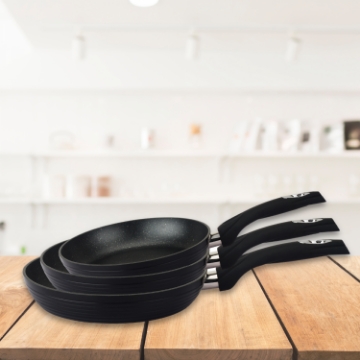 Show details for Royalty Line RL-FM3F: Marble Coating Forged Aluminum 3 Pieces Fry Pan Set Red Picture of Royalty Line RL-FM3F: Marble Coating Forged Aluminum 3 Pieces Fry Pan Set Red
