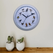 Image de Herzberg HG-03725: Horloge européenne de chant d'oiseau - Blanc