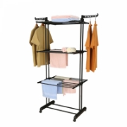 Image de Herzberg HG-8034BB : Porte-vêtements mobile - Noir