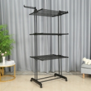 Image de Herzberg HG-8034BB : Porte-vêtements mobile - Noir