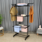 Image de Herzberg HG-8034BB : Porte-vêtements mobile - Noir
