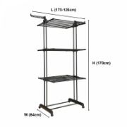 Image de Herzberg HG-8034BB : Porte-vêtements mobile - Noir