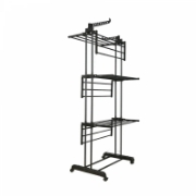 Image de Herzberg HG-8034BB : Porte-vêtements mobile - Noir