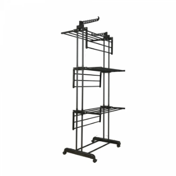Show details for Herzberg HG-8034BB: Moving Clothes Rack - Black Picture of Herzberg HG-8034BB: Moving Clothes Rack - Black