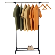 Image de Herzberg HG-03268 : Porte-vêtements roulant réglable à une tige