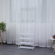 Image de HerzbergPortemanteau à segment avec 4 étagères pour chaussures - 60x155cm